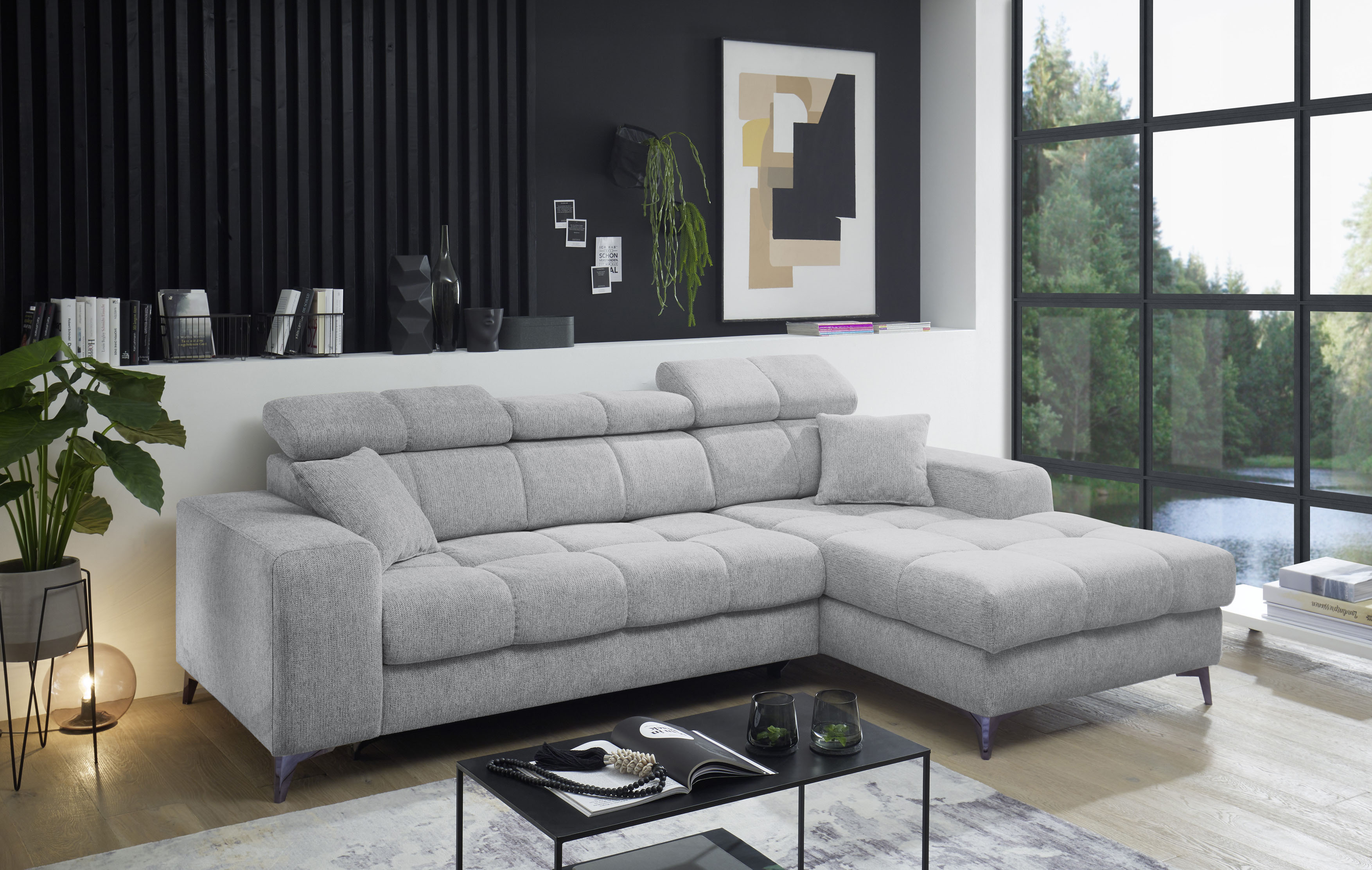 ED EXCITING DESIGN Ecksofa "Sydney L-Form mit Bettfunktion, Bettkasten, Kop günstig online kaufen
