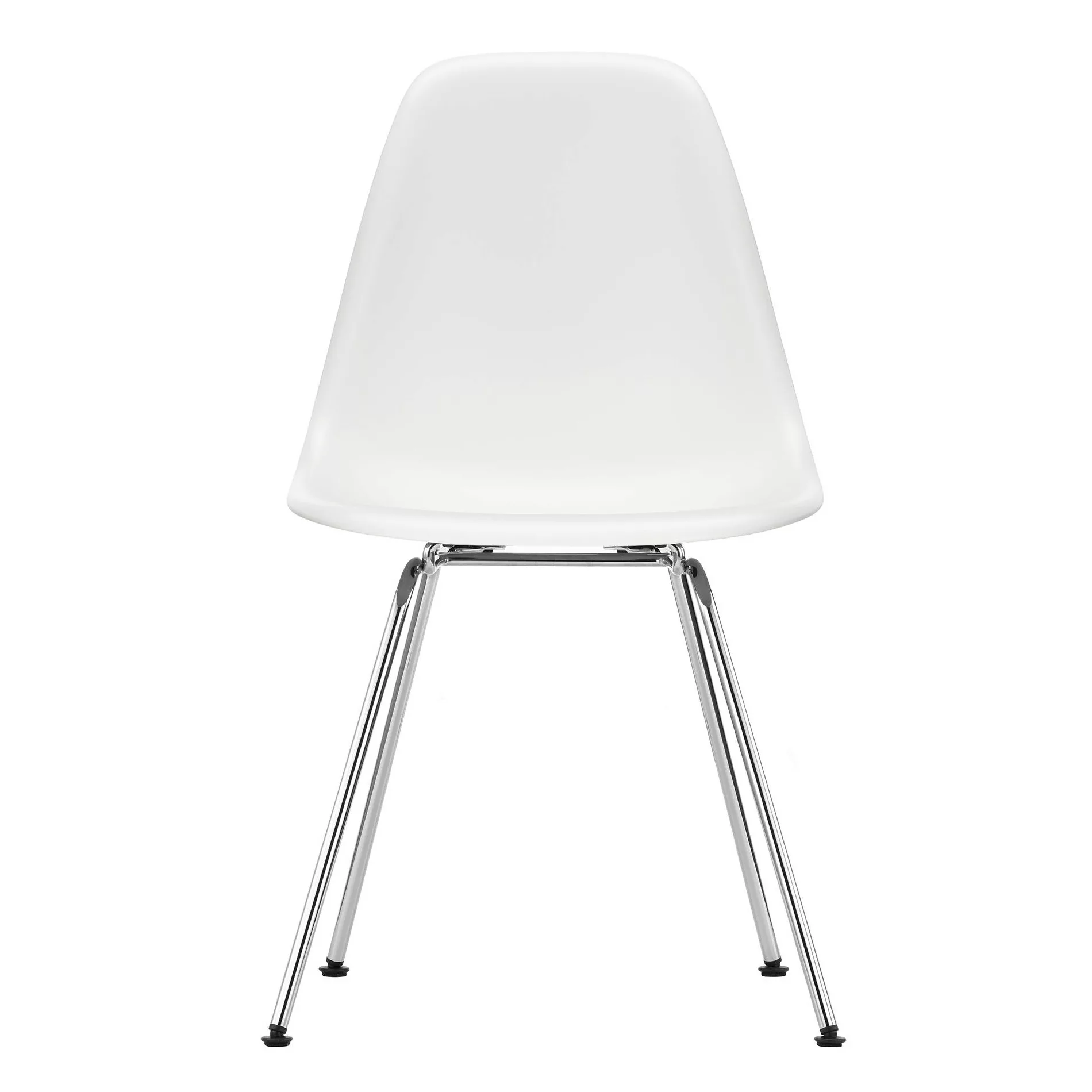 Vitra - Eames Plastic Side Chair DSX Gestell verchromt - weiß/Sitzschale Po günstig online kaufen