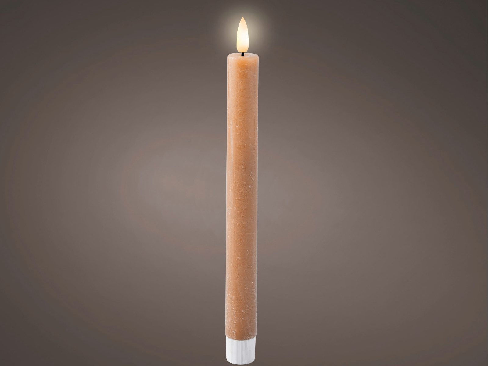 Lumineo Dekofigur LED Spitzkerze Wachs hellbraun/warmweiss günstig online kaufen