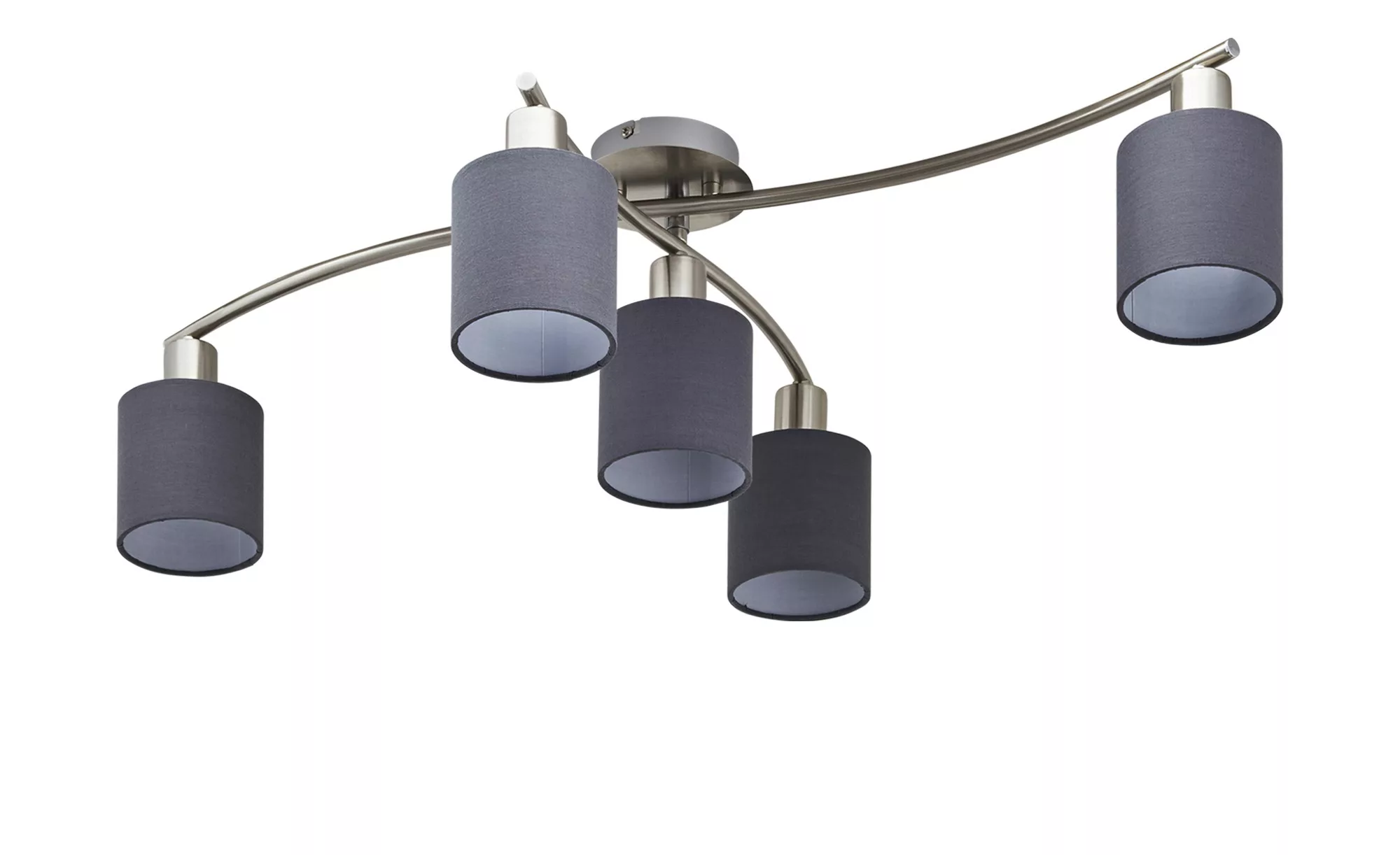 Garda - fünfflammige Deckenlampe Schirme silber günstig online kaufen