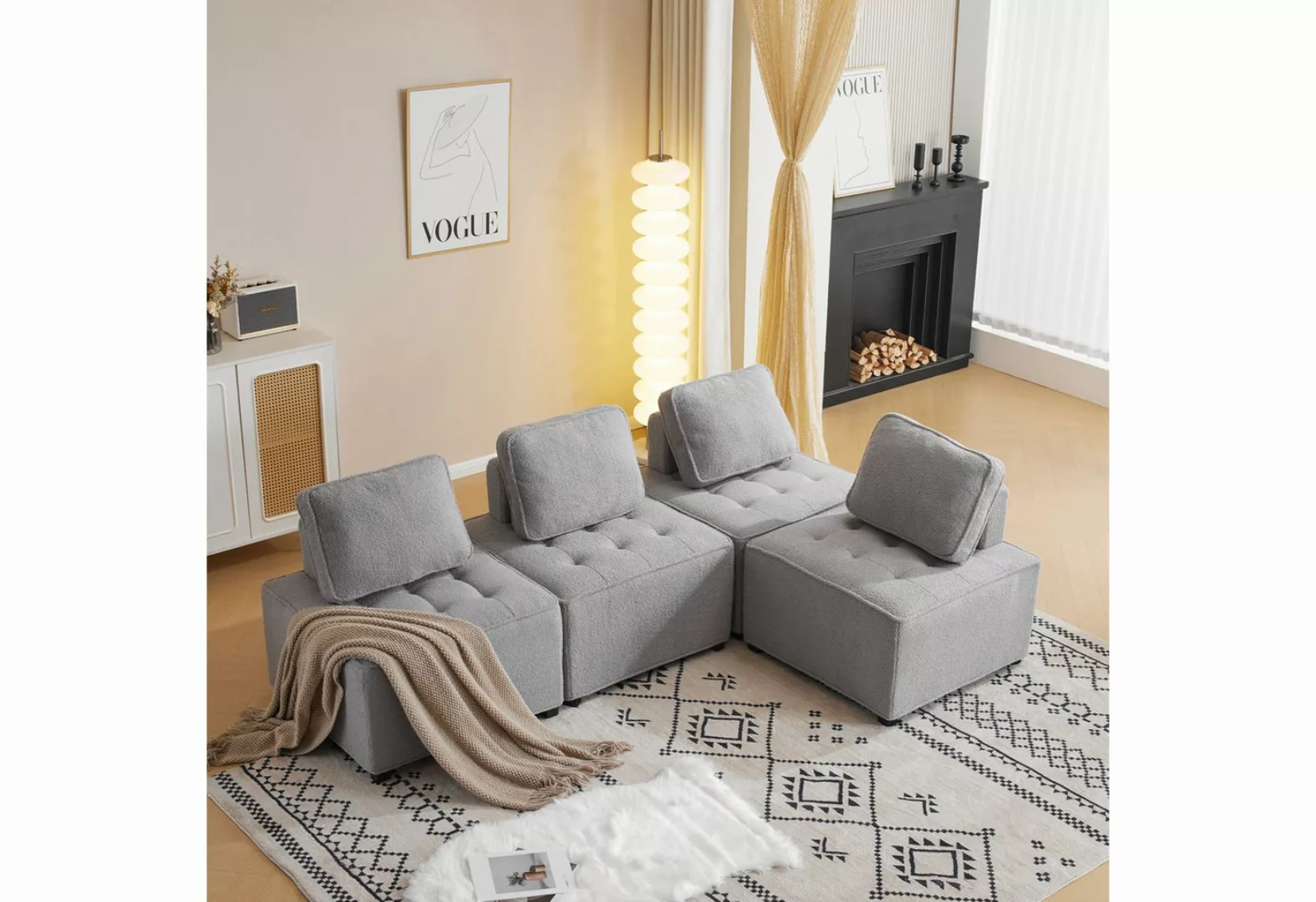 KoDise Ecksofa Spleißsofa Sitzgruppe Modulares Sofa Kombisofa aus Teddysotf günstig online kaufen