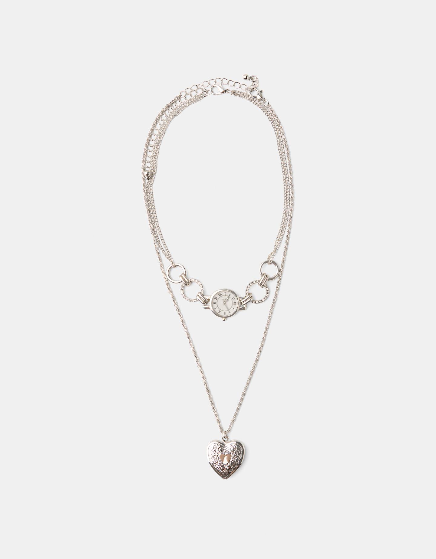 Bershka 2er-Pack Choker-Halsketten Damen Silber günstig online kaufen