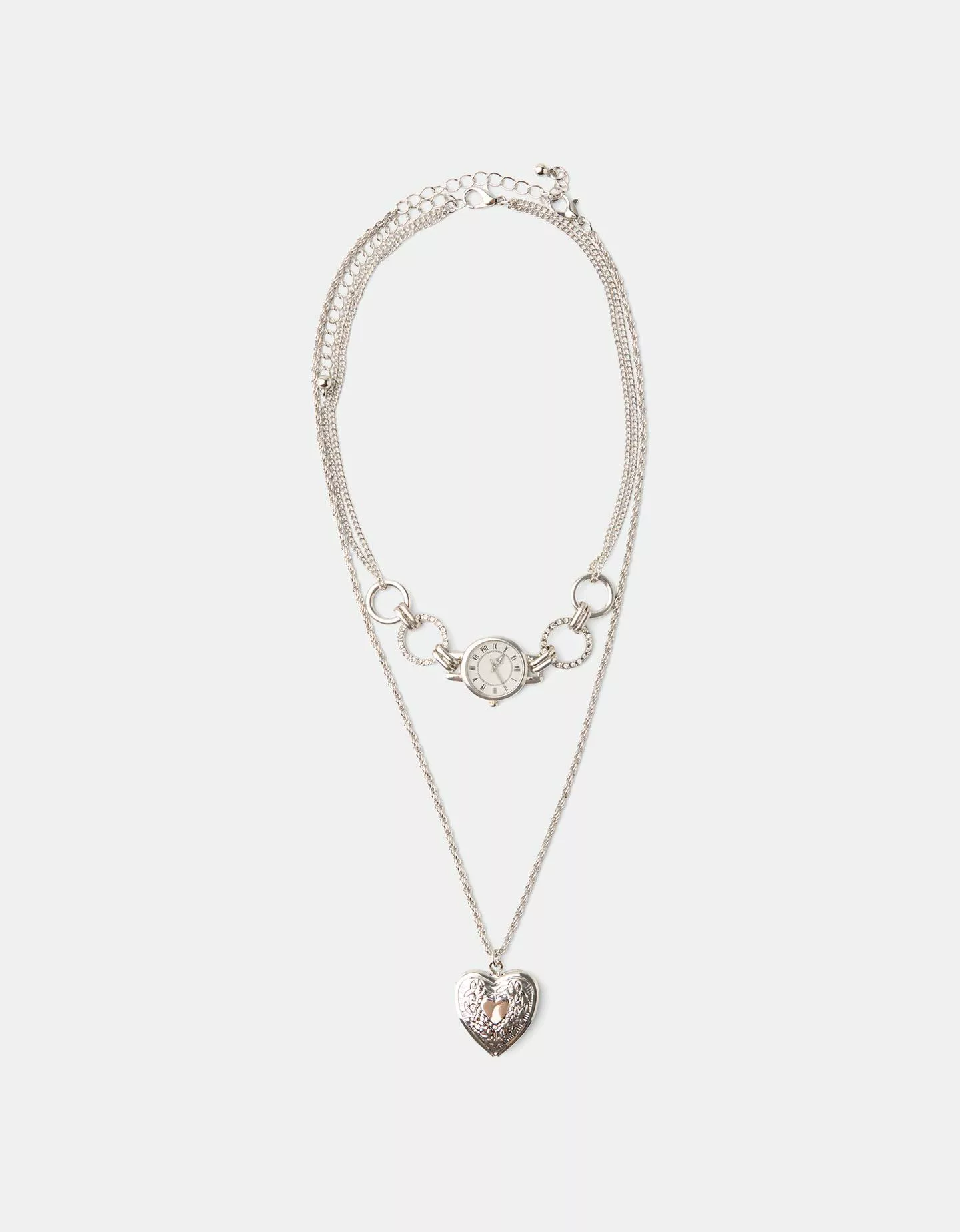 Bershka 2er-Pack Choker-Halsketten Damen Silber günstig online kaufen