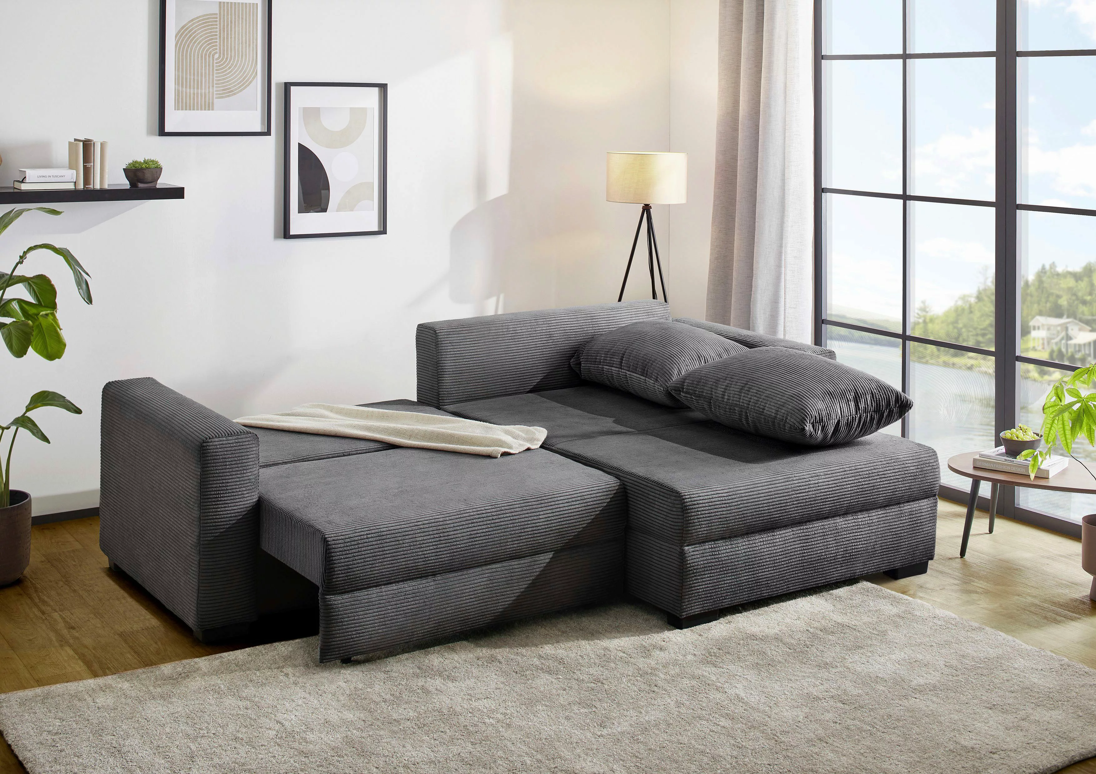 Jockenhöfer Gruppe Ecksofa "Saalbach, L-Form, Breite 261cm", inkl. Bettfunk günstig online kaufen
