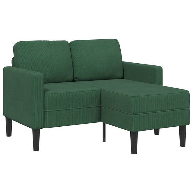 vidaXL Sofa 2er-Sofa mit Chaiselongue L-Form Dschungelgrün 125 cm Leinen günstig online kaufen