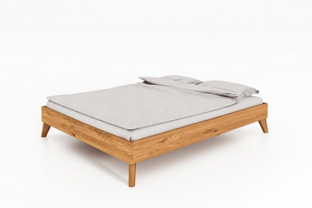 Natur24 Einzelbett Bett Gerg 3 Sonderlänge 120x220 Wildeiche ohne Kopfteil günstig online kaufen