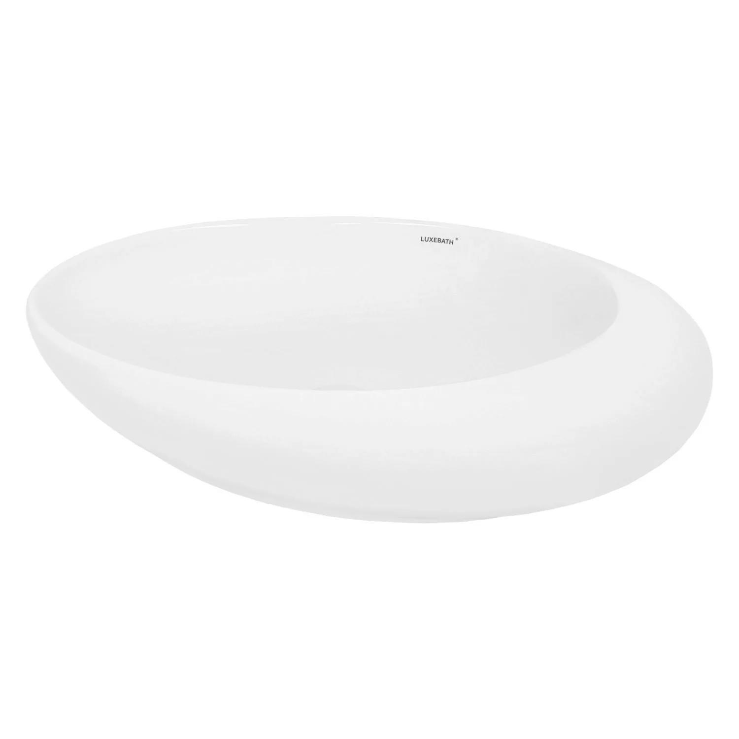 ECD Germany Waschbecken 585 x 375 x 145 mm aus Keramik Oval Weiß Aufsatzbec günstig online kaufen