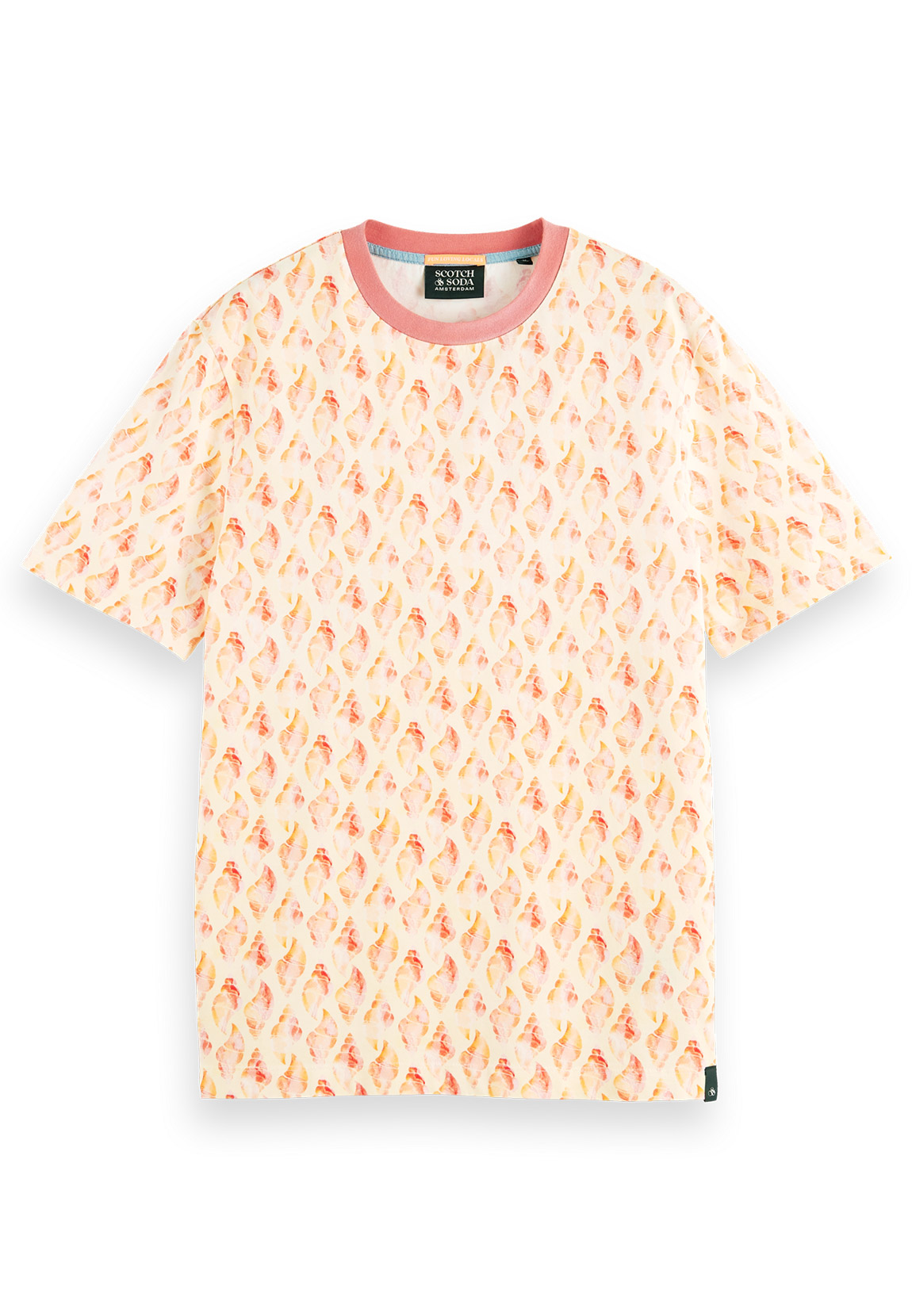 Scotch & Soda Herren T-Shirt PRINTED CREWNECK T-SHIRT 165882 Gelb Orange günstig online kaufen