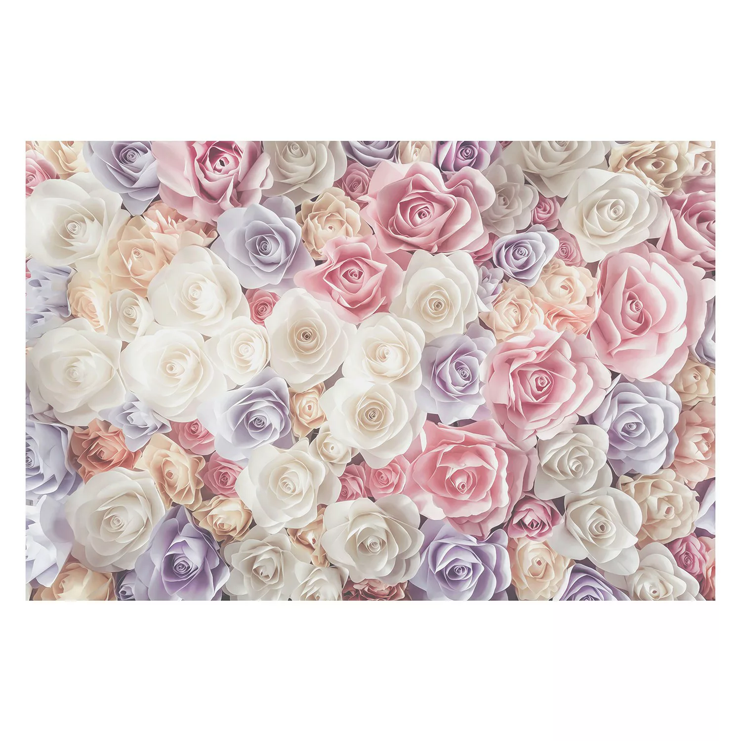 Bilderwelten Blumentapete Pastell Paper Art Rosen rosa Gr. 384 x 255 günstig online kaufen