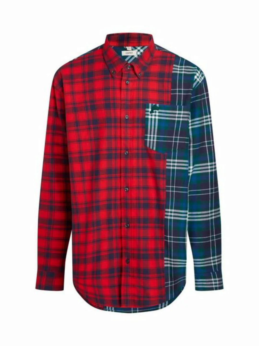 Esprit Langarmhemd Flanellhemd mit Karo-Patchwork günstig online kaufen