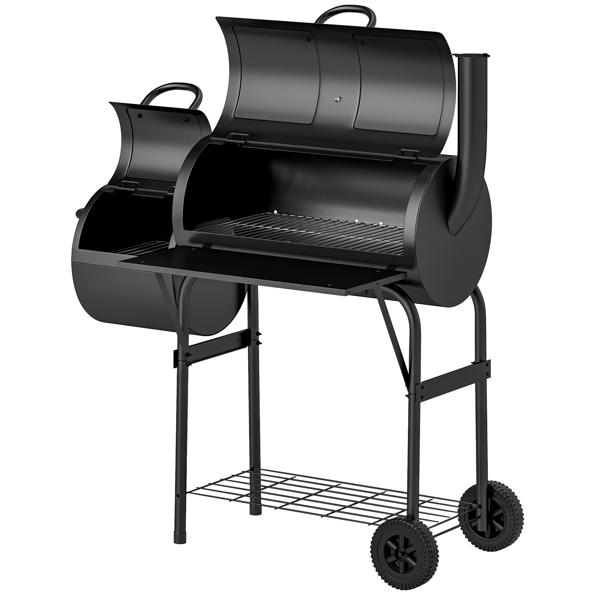 Outsunny Holzkohlegrill aus Stahl BBQ Smoker mit Deckel Thermometer Räder A günstig online kaufen