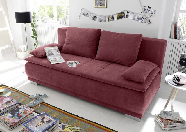 Black Red White Schlafsofa Liegefläche 160x200cm, Bezug berry - 211x93x103 günstig online kaufen