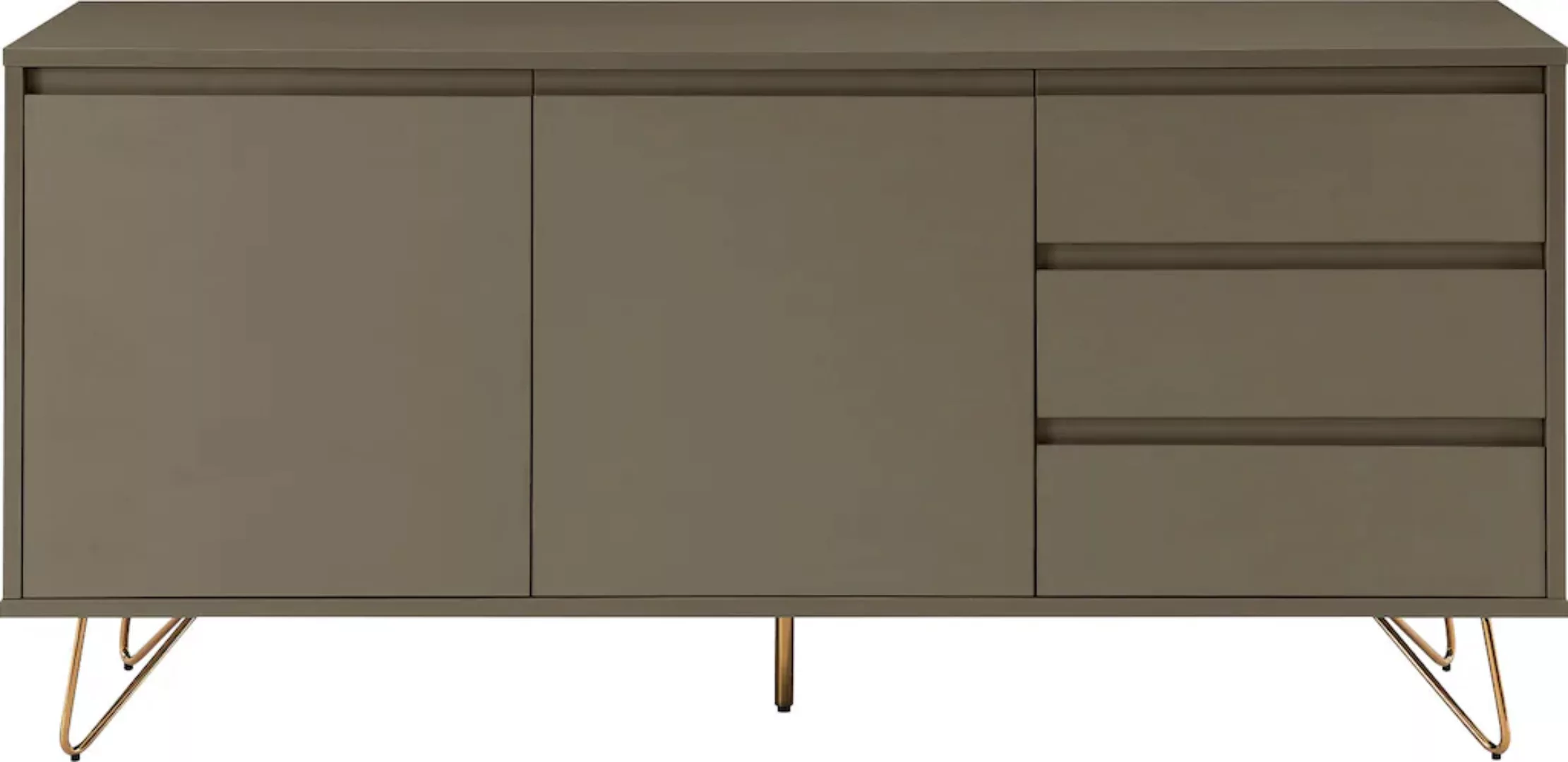 SalesFever Sideboard, Kommode mit Haarnadelbeine aus Metall mit Messinglegi günstig online kaufen