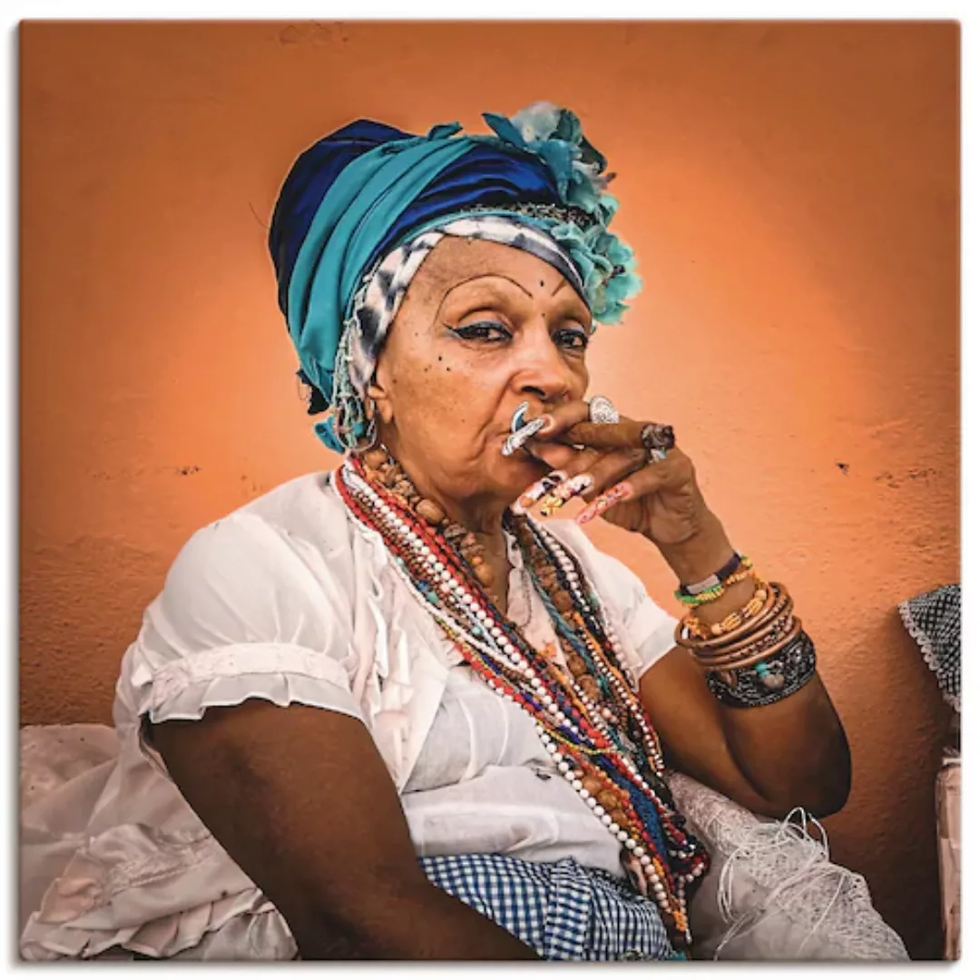 Artland Leinwandbild "Genuss der Zigarre", Frau, (1 St.), auf Keilrahmen ge günstig online kaufen
