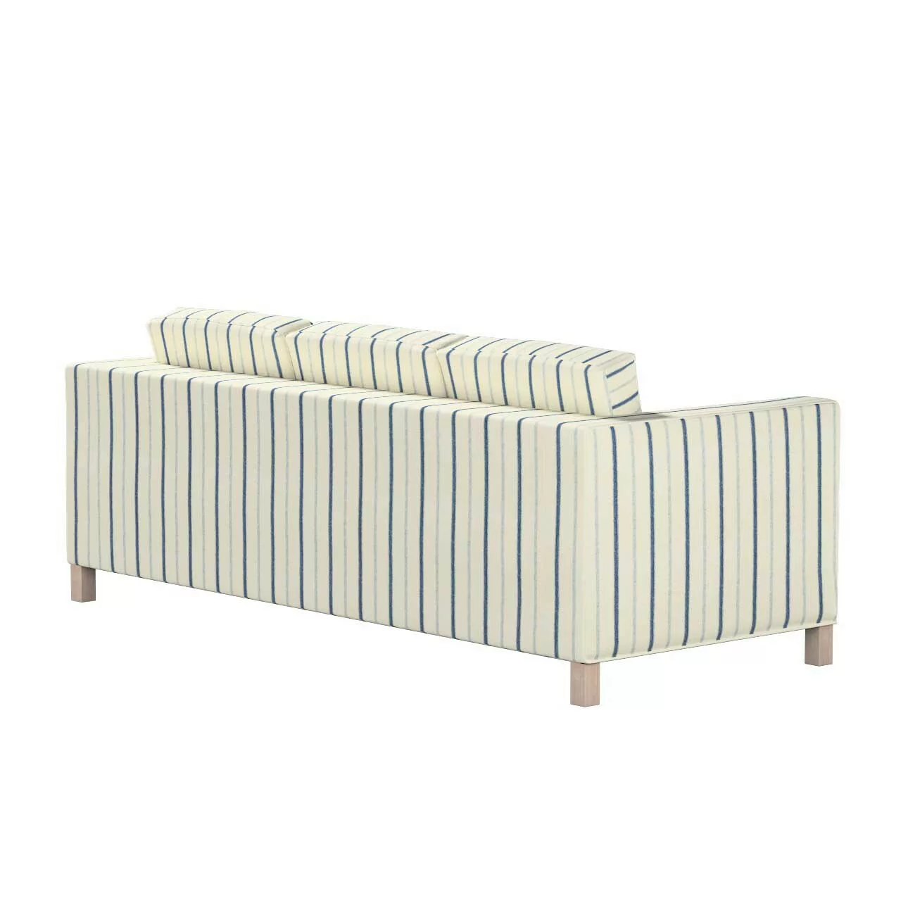 Bezug für Karlanda 3-Sitzer Sofa nicht ausklappbar, kurz, creme- blau gestr günstig online kaufen