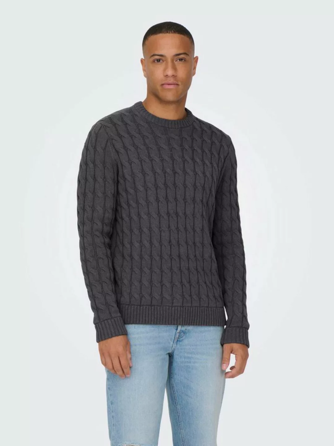 ONLY & SONS Strickpullover Strickpullover Rundhals Normal Fit langarm 7990 günstig online kaufen