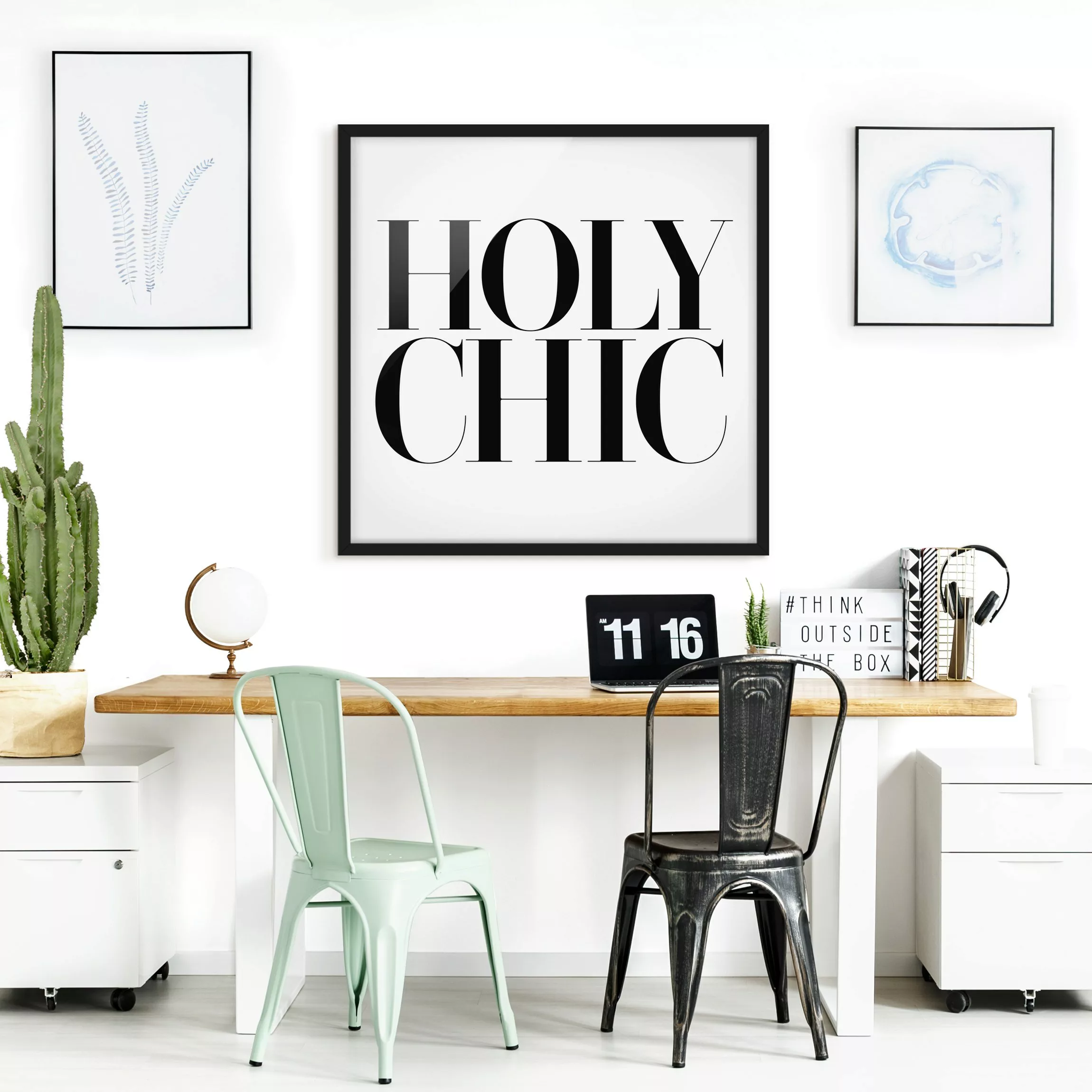 Bild mit Rahmen Spruch - Quadrat HOLY CHIC günstig online kaufen