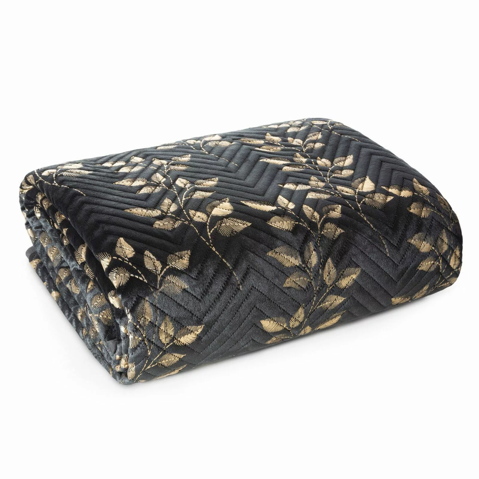 Eurofirany Tagesdecke Glamour Black, Samtdecke Velours günstig online kaufen