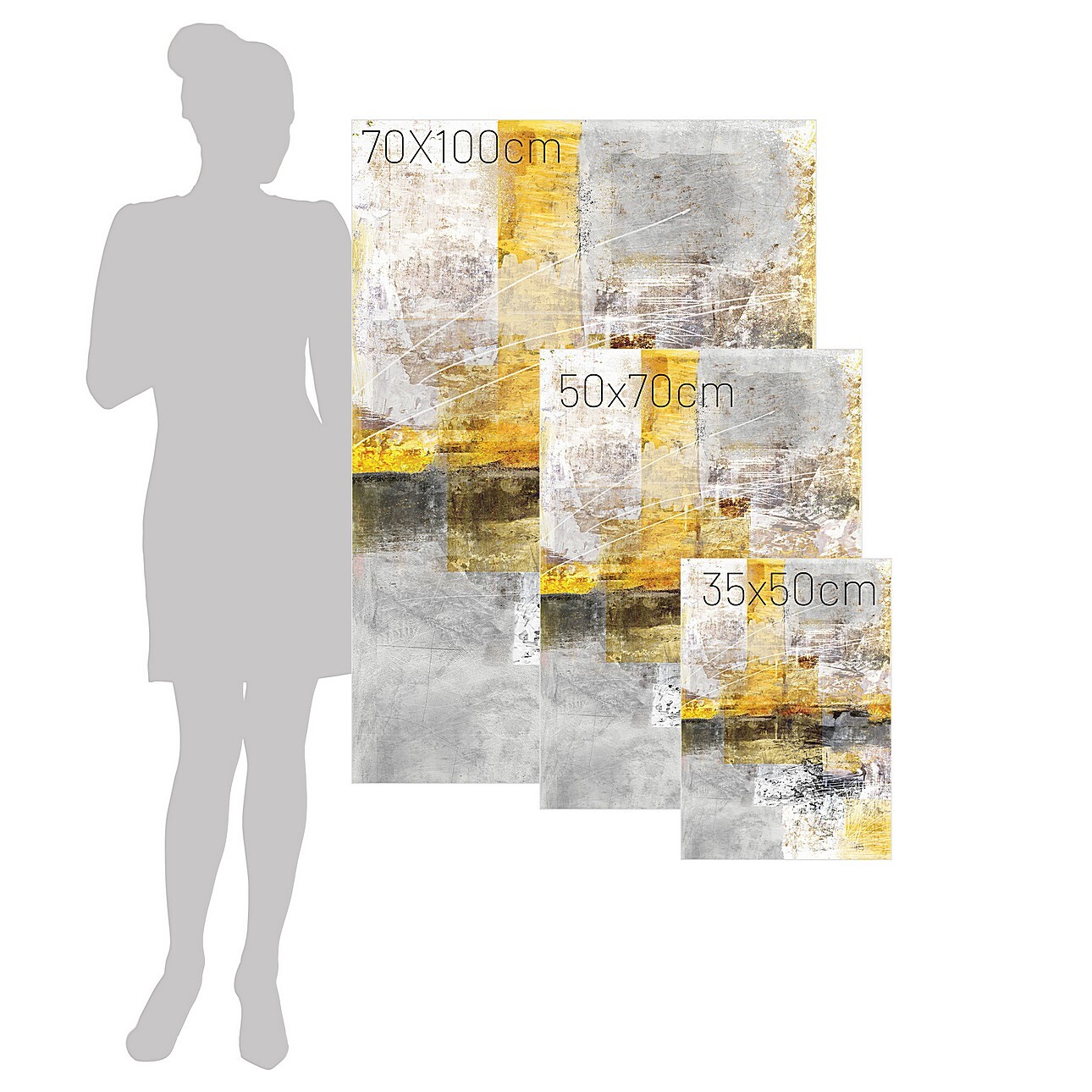 Leinwandbild Yellow Abstract, 35 x 50 cm günstig online kaufen