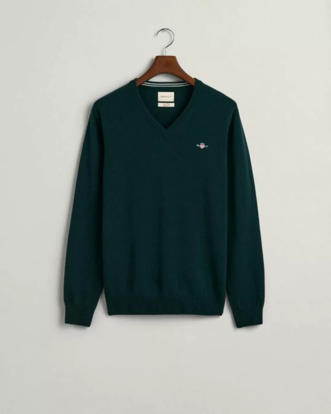 Gant Strickpullover SUPERFINE LAMBSWOOL V-NECK, TARTAN GREEN günstig online kaufen