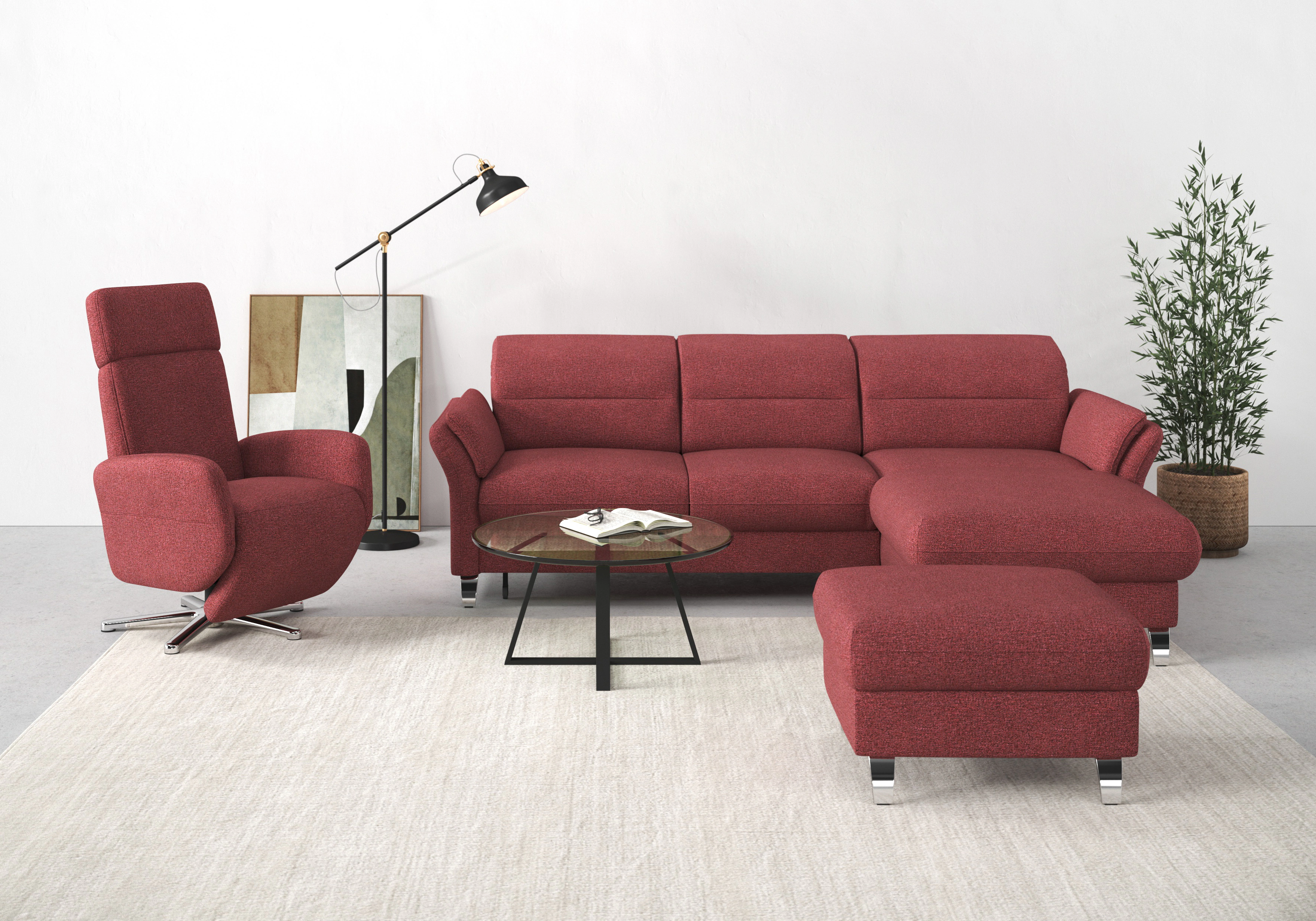 sit&more Ecksofa Grenoble L-Form mit Federkern, wahlweise mit Bettfunktion, günstig online kaufen