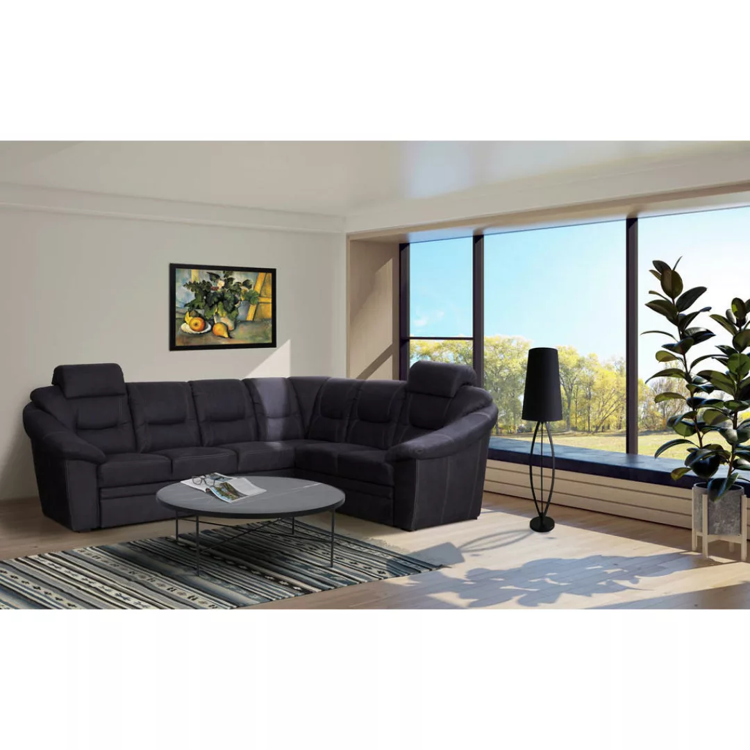 Schlafsofa Lozan schwarz B/H/T/L: ca. 230x49x86x84 cm günstig online kaufen