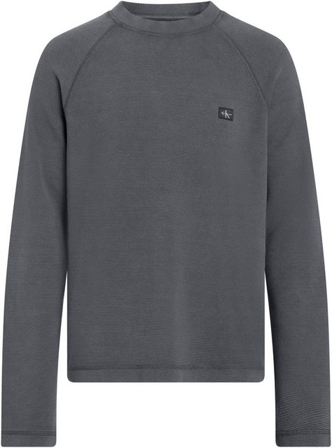 Calvin Klein Jeans Langarmshirt "WASHED WOVEN LABEL WAFFLE RAGLAN", mit Log günstig online kaufen