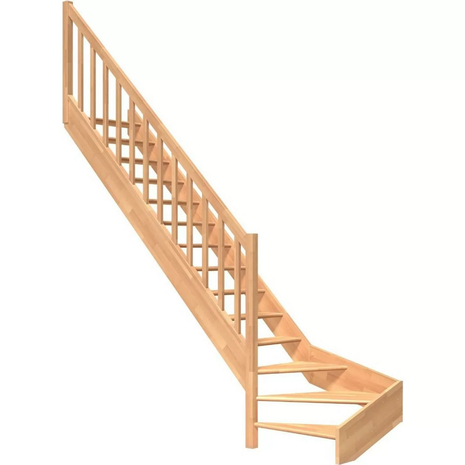 Dolle Raumspartreppe Paris 1/4-gew. Links 83,5 cm Buche S-Geländer FSC® günstig online kaufen