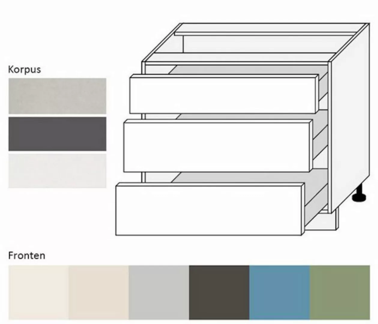 Feldmann-Wohnen Unterschrank Amaro (Amaro, 1-St) 90cm Front- & Korpusfarbe günstig online kaufen