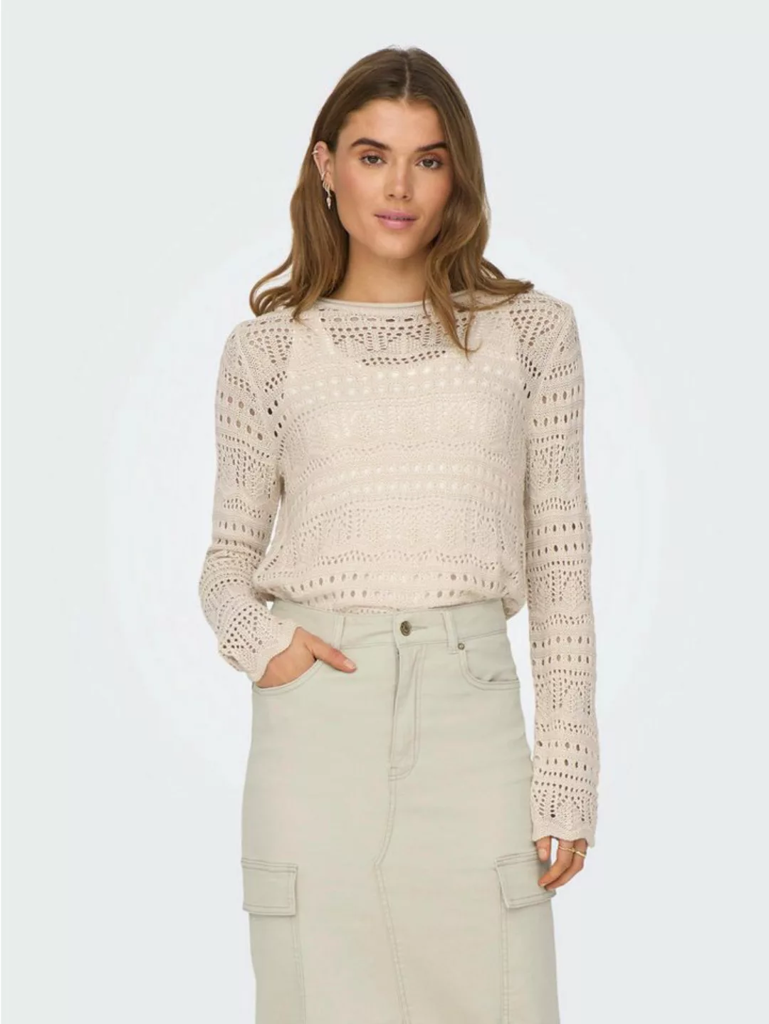 JACQUELINE de YONG Strickpullover Legerer Feinstrick Pullover Weiches Vinta günstig online kaufen