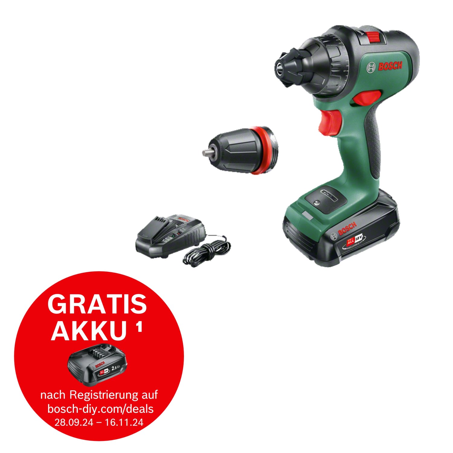 Bosch 18 V Akku-Bohrschrauber AdvancedDrill 18 inkl. 2,5 Ah Akku mit Koffer günstig online kaufen