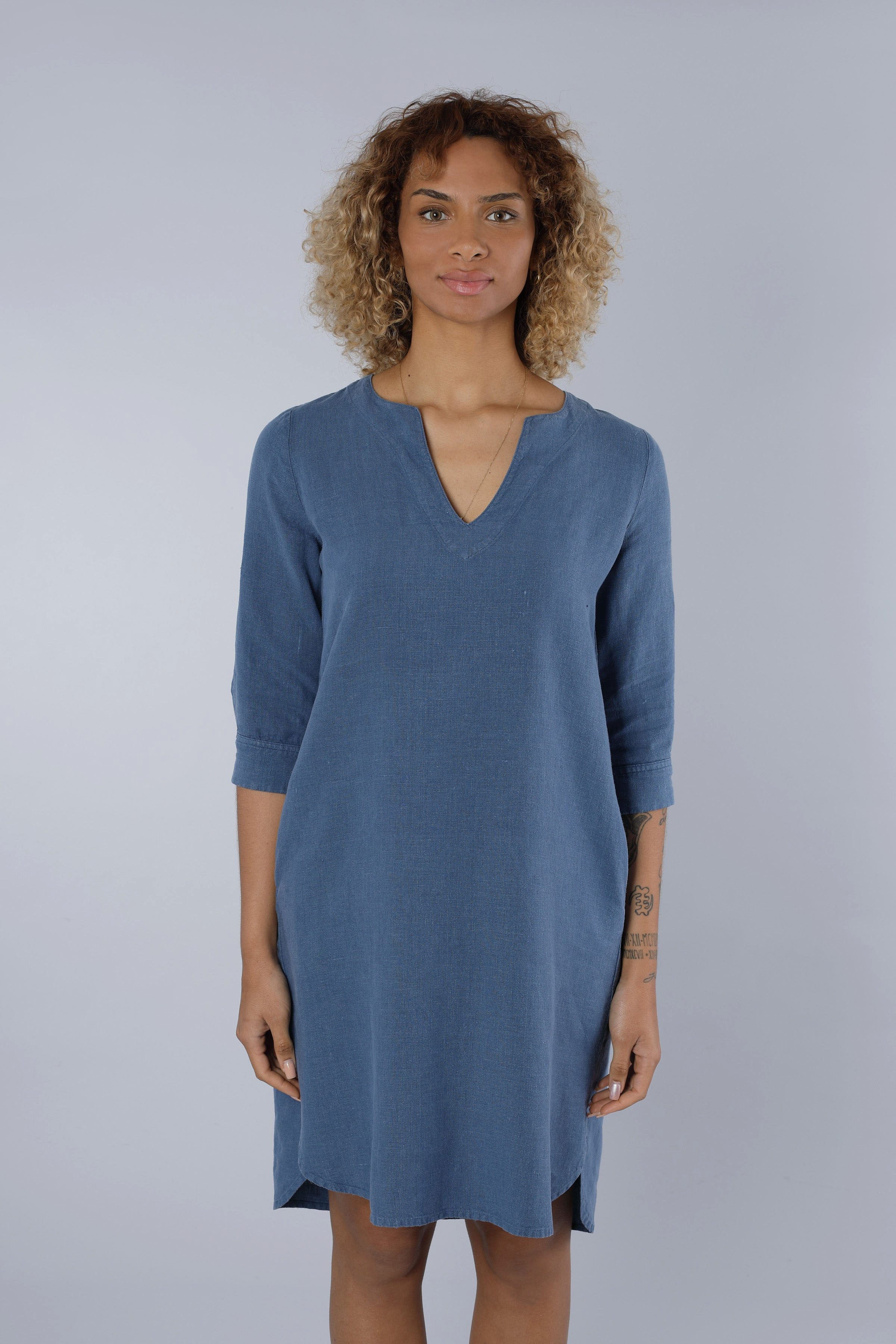 NADINE H Sommerkleid Leinenkleid BLUE günstig online kaufen