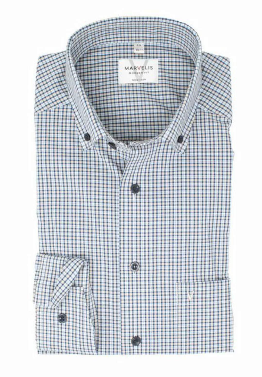 MARVELIS Businesshemd Businesshemd - Modern Fit - Langarm - Button Down - K günstig online kaufen