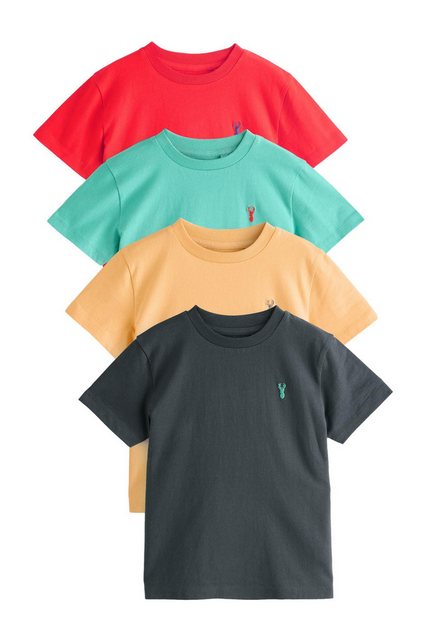 Next T-Shirt 4er-Pack Kurzarm-T-Shirts mit Hirsch-Stickerei (4-tlg) günstig online kaufen