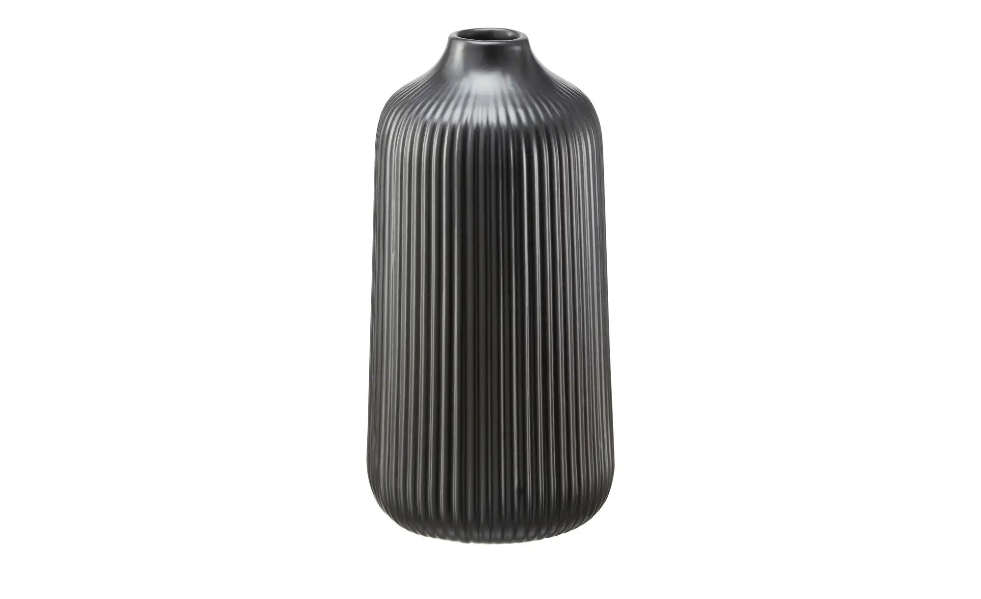 HOME STORY Vase   ¦ schwarz ¦ Dolomite ¦ Maße (cm): H: 20  Ø: 10 Accessoire günstig online kaufen