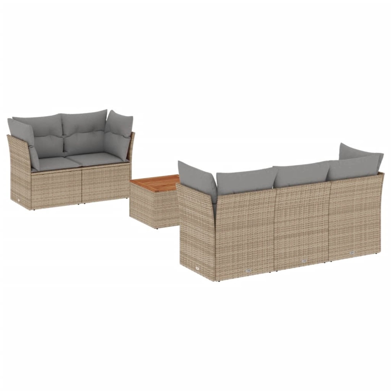 vidaXL 6-Tlg Garten-Sofagarnitur mit Kissen Beige Poly Rattan 3223483 günstig online kaufen