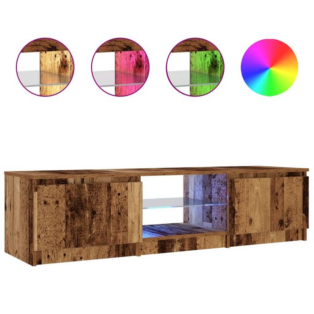 vidaXL Schrankmodule TV-Schrank mit LED-Leuchten Altholz-Optik 140x40x35,5 günstig online kaufen