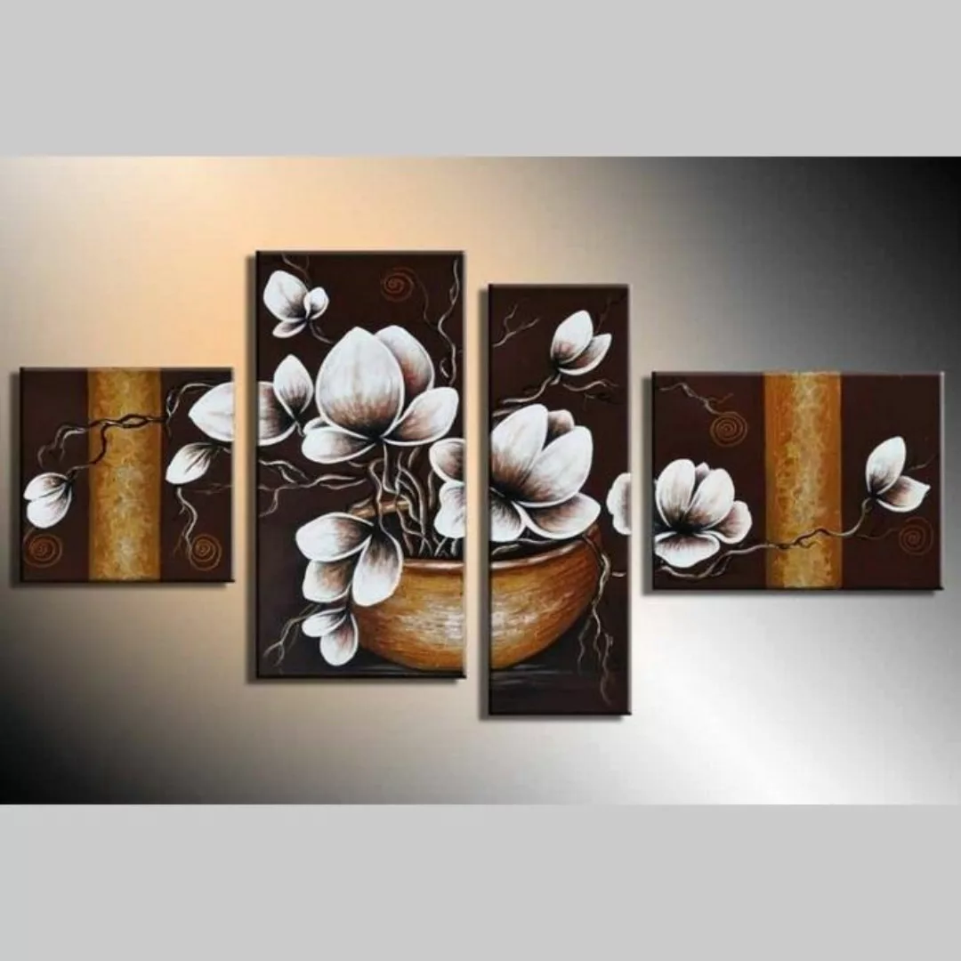 4 Leinwandbilder MAGNOLIA (18) 120 x 70cm Handgemalt günstig online kaufen