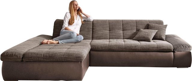 DOMO collection Ecksofa "NMoric incl. Zierkissen B/T/H: 273/216/80 cm L-For günstig online kaufen