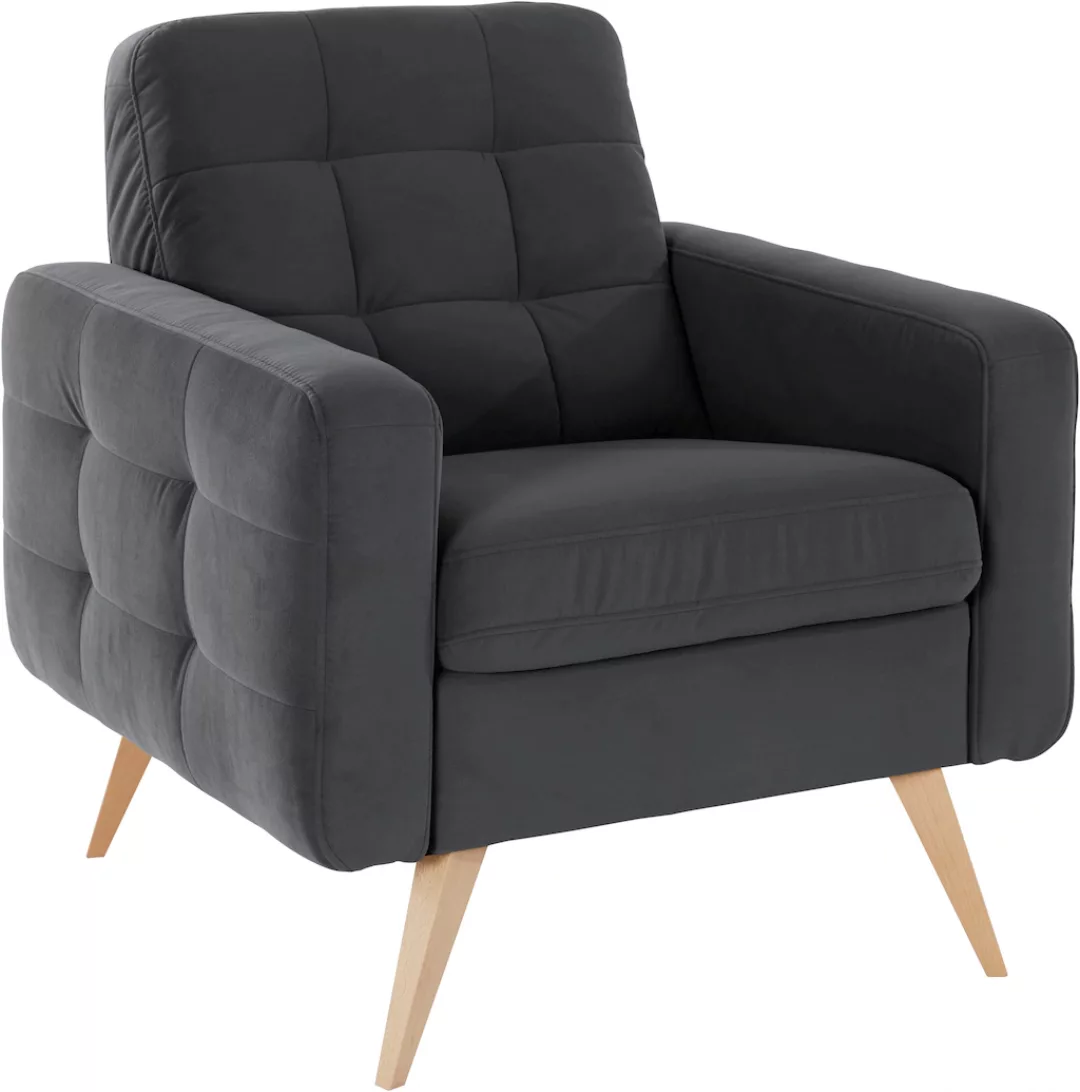 exxpo - sofa fashion Sessel »Nappa, Loungesessel, aktuelle Rückensteppung, günstig online kaufen