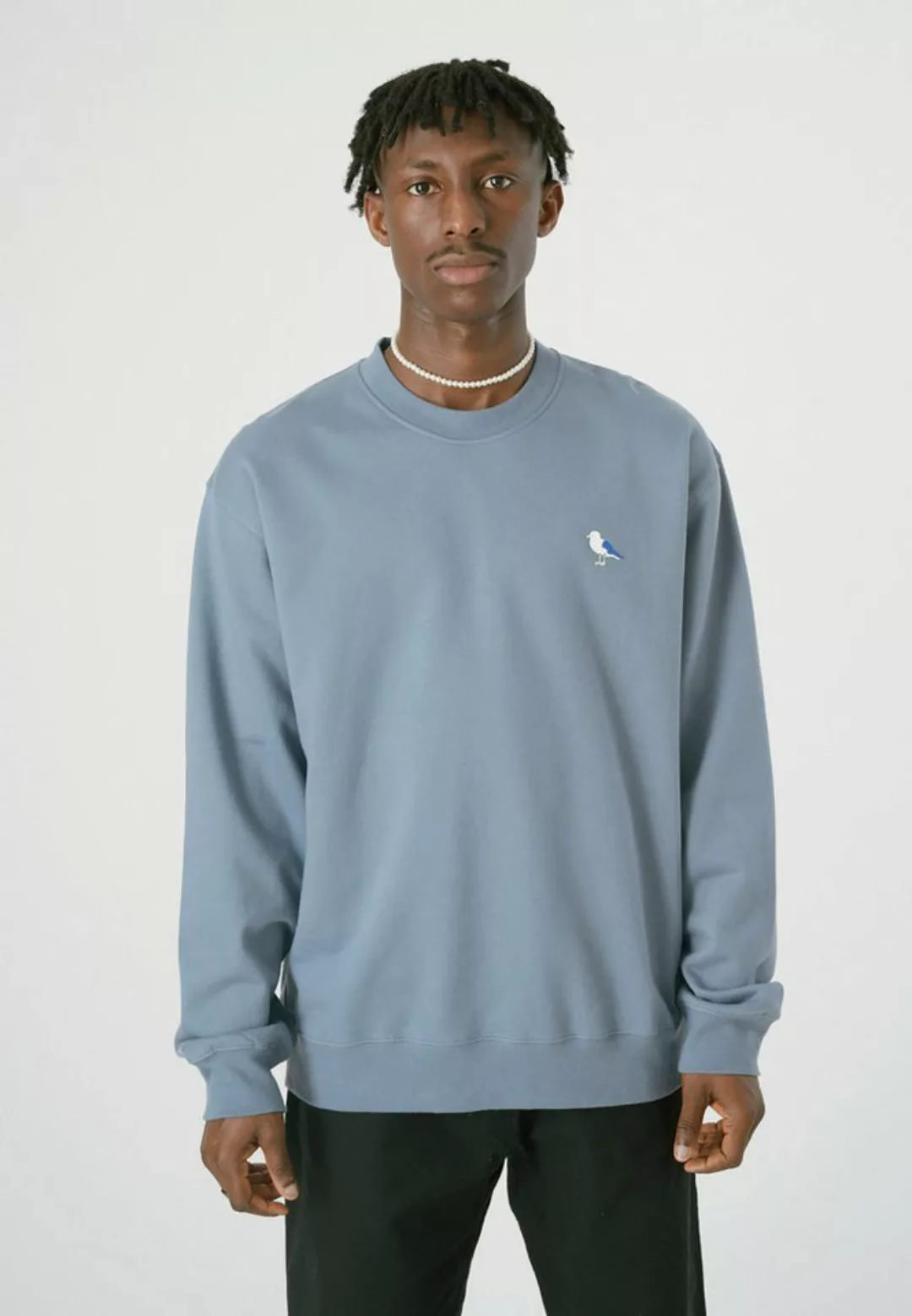 Cleptomanicx Sweatshirt Embro Gull mit kleiner Möwen-Stickerei günstig online kaufen