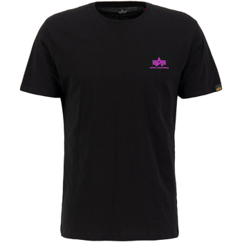 Alpha Industries  T-Shirts & Poloshirts Basic T-Shirt SL - black / magenta günstig online kaufen