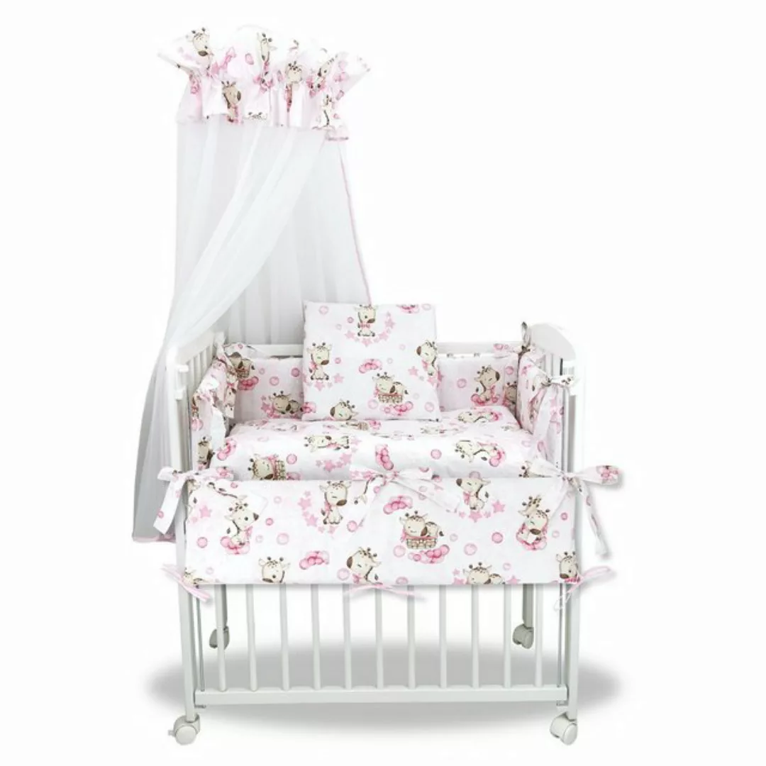 Baby-Delux Beistellbett Babybett Giraffe Rosa, 10-tlg., Stillbett 90x40 wei günstig online kaufen