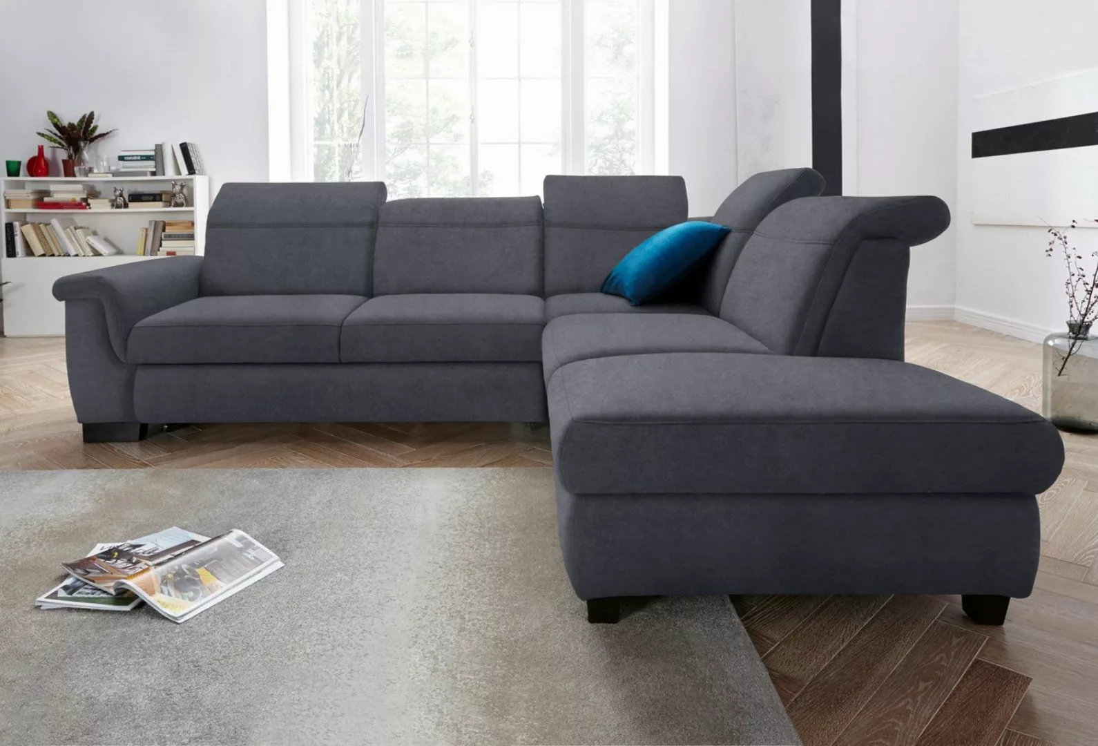 DOMO collection Ecksofa "Sully L-Form", wahlweise mit Bettfunktion und Kopf günstig online kaufen