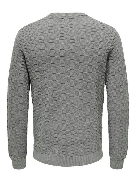 ONLY & SONS Strickpullover Design Pullover Geripptes Karo Strick Muster ONS günstig online kaufen