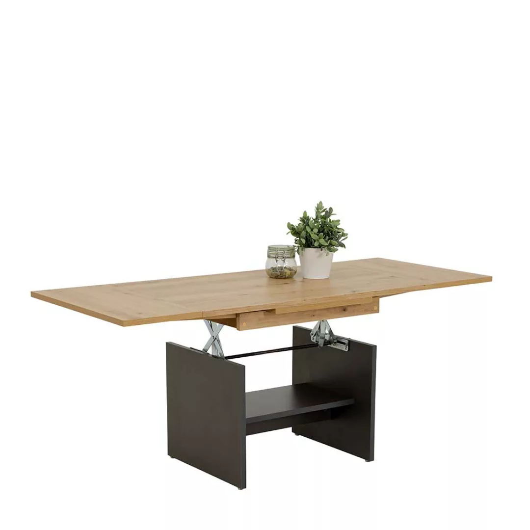 Wohnzimmer Tisch höhenverstellbar in modernem Design zwei Einlegeplatten günstig online kaufen