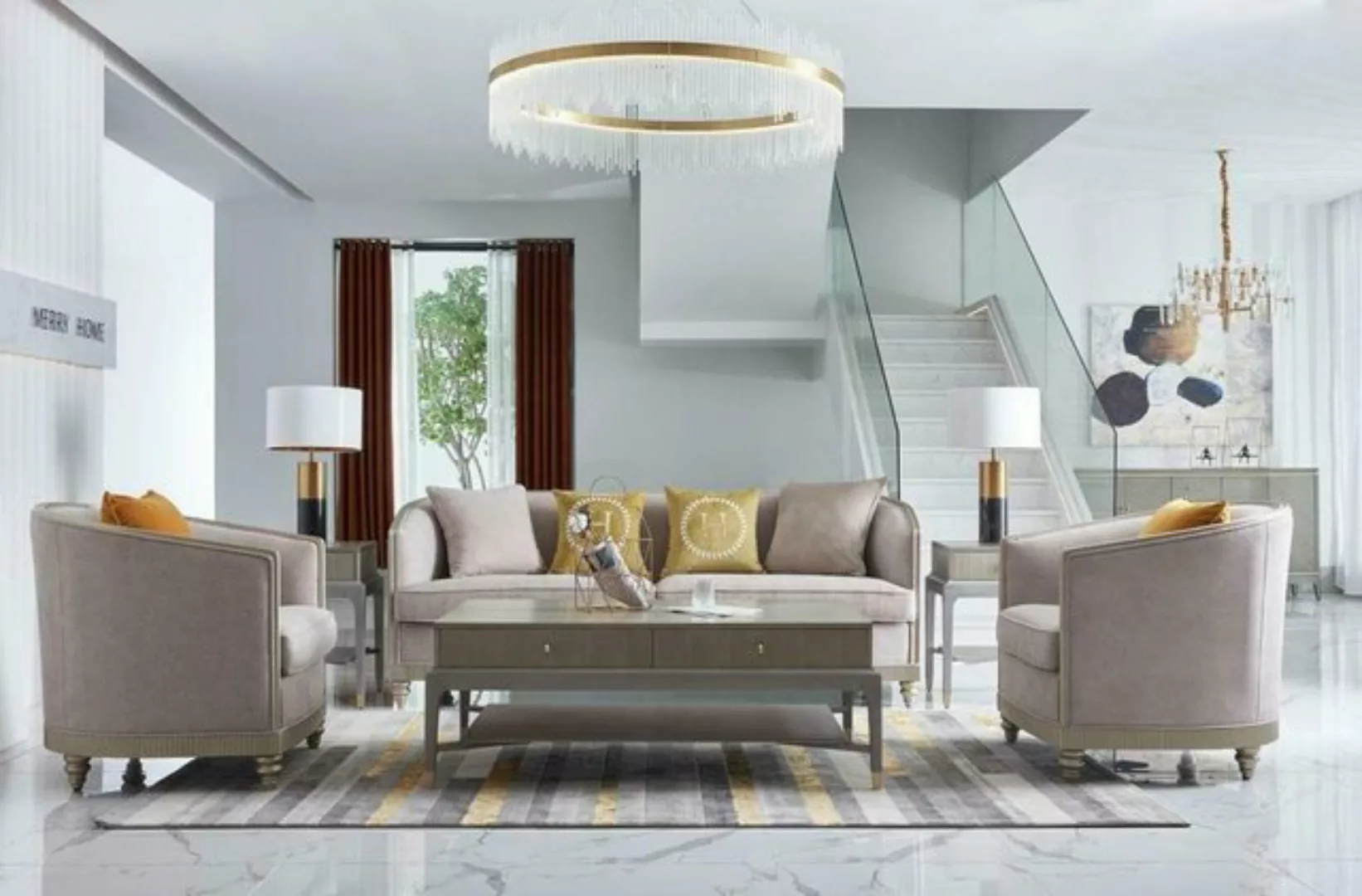 JVmoebel Sofa Luxus Möbel Sofagarnitur 3+1+1 Wohnzimmer Sofa komplett, Made günstig online kaufen