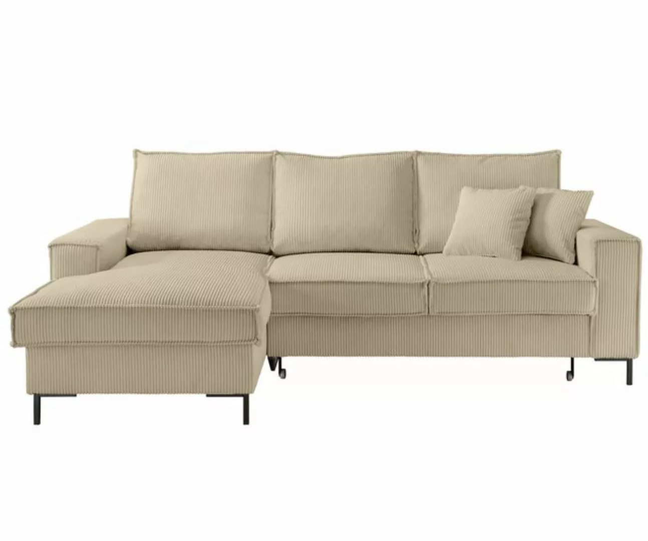 luma-home Ecksofa 17223, mit Bettfunktion und Bettkasten 240x150 cm, Wellen günstig online kaufen