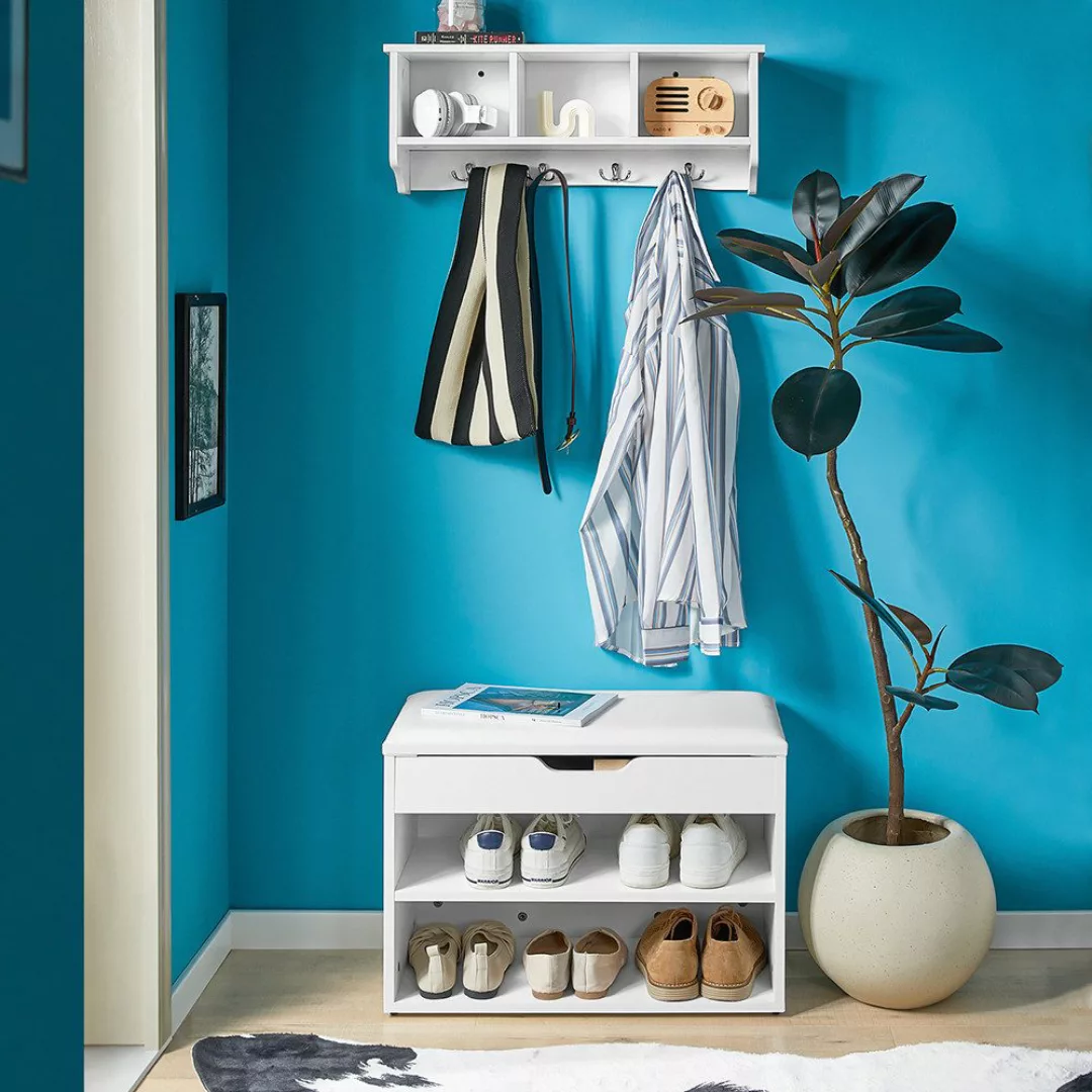 SoBuy Wandgarderobe FRG48, Wandhake Hängeregal Badezimmerschrank günstig online kaufen