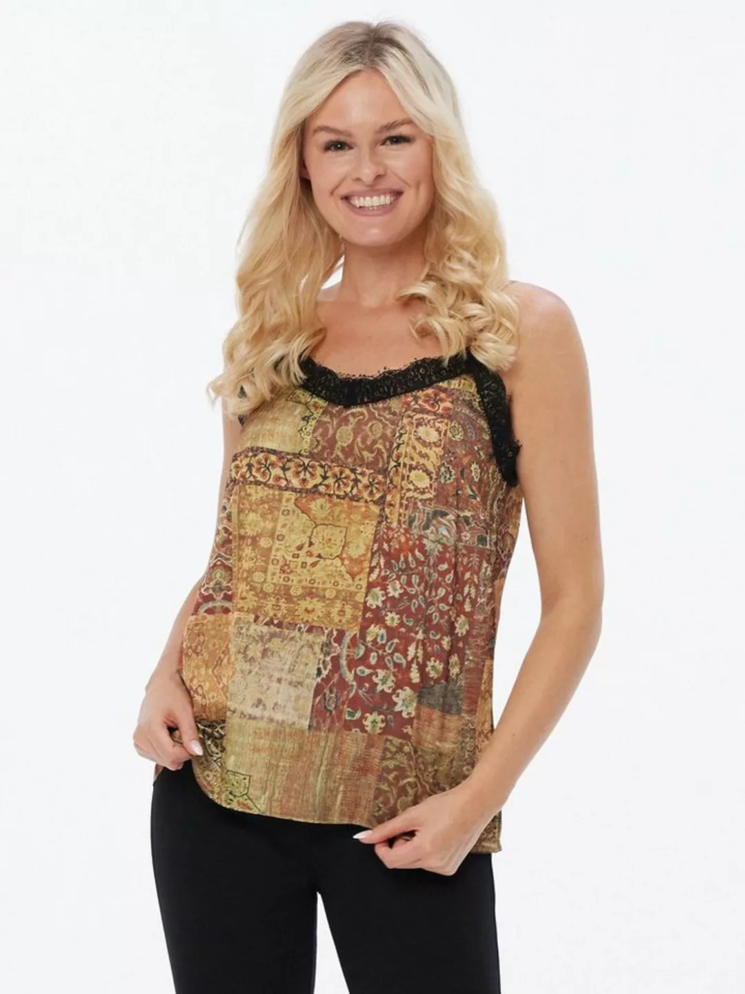 Sarah Kern Trägertop Tanktop figurbetont mit Ethnoprint günstig online kaufen